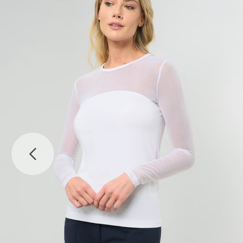 Anatomie | Made in Italy Elegant White Sheer Sleeve Top XS